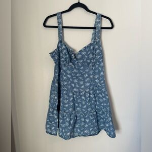 Le Lis Blue Floral Casual Juniors Dress